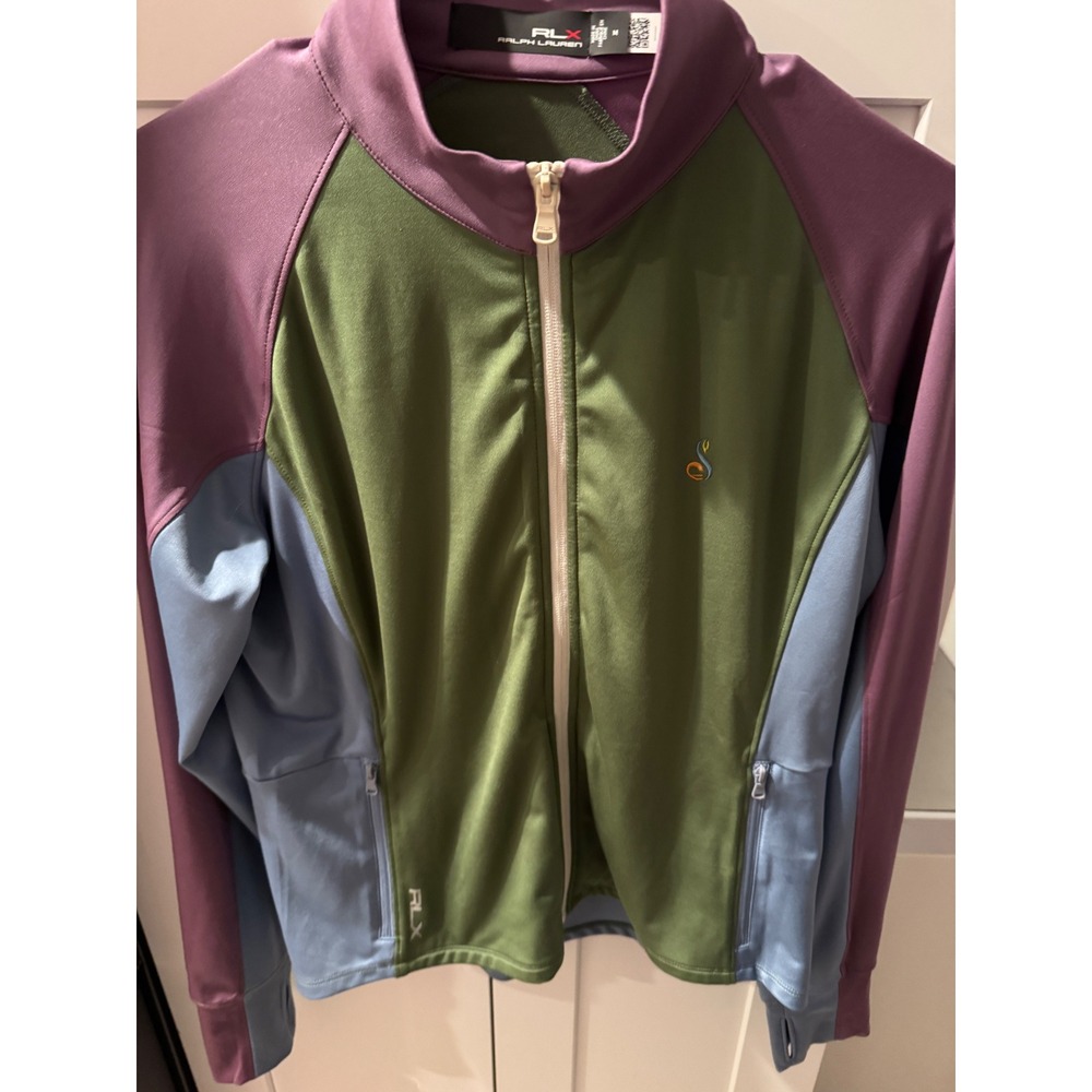 RLX Ralph Lauren Women Colorblock Full Zip Track Jacket Golf Athleisure Size M